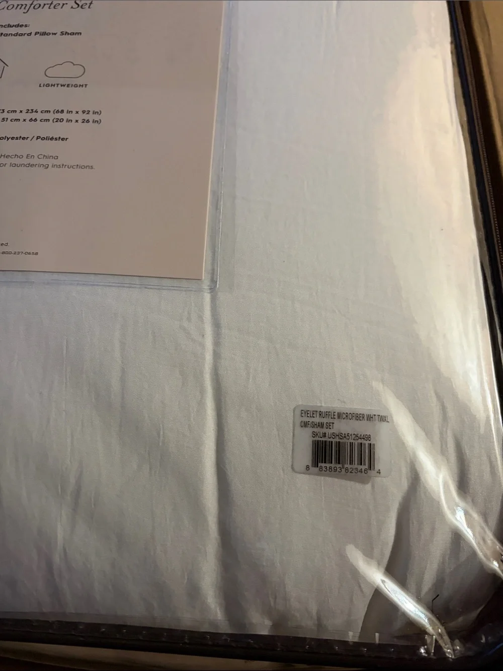 Laura Ashley Eyelet Ruffle White Microfiber Comforter Set - Twin XL - 2 Piece